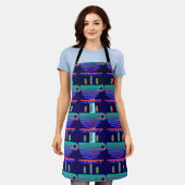 Kaffeepause Blau Schürze (Getragen)