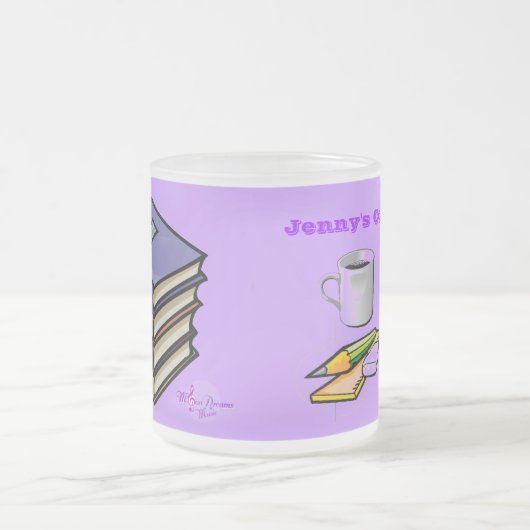 Kaffeepause & Bücher Mattierte Kaffee Tasse (Mittel)