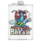 Kaffeepause Buzz Flachmann (Vorderseite)