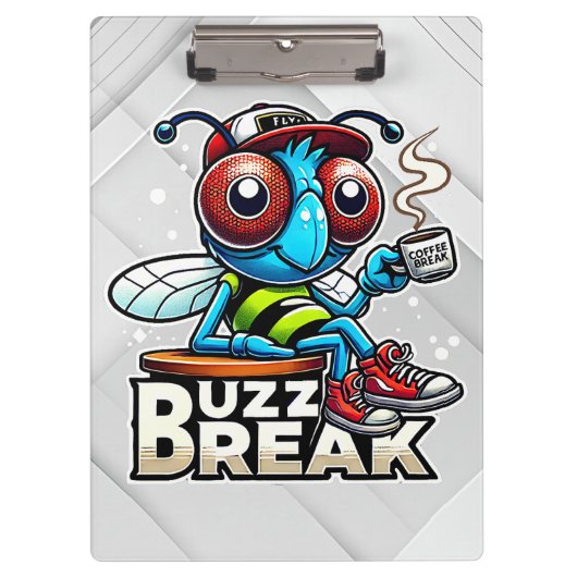 Kaffeepause Buzz Klemmbrett (Vorderseite)