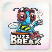 Kaffeepause Buzz Rechteckiger Pappuntersetzer (Vorderseite)
