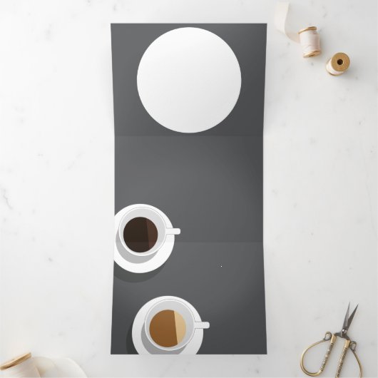 Kaffeepause Dreifach Gefaltete Einladung (Innenseite)