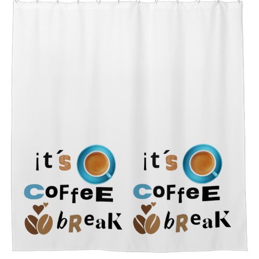 Kaffeepause Duschvorhang (Vorderseite)