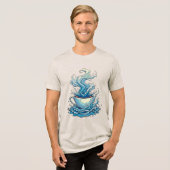 Kaffeepause: Dynamische Kunst Tri-Blend Shirt (Vorderseite voll)