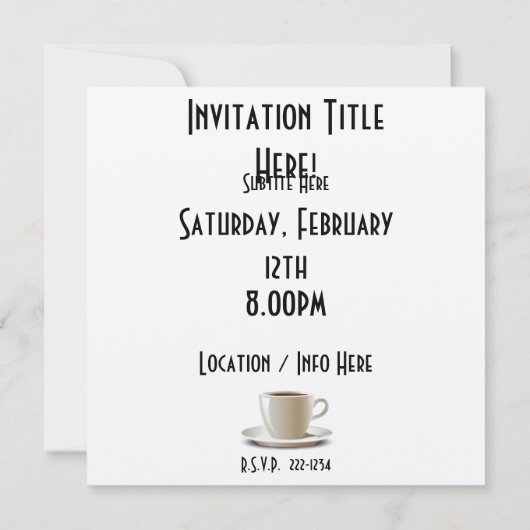 Kaffeepause! Einladung (Rückseite)