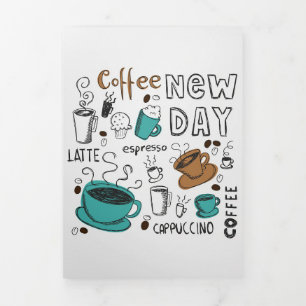 Kaffeepause für den neuen Tag Dreifach Gefaltete Karte