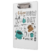 Kaffeepause für den neuen Tag Klemmbrett (Links)