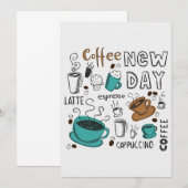 Kaffeepause für den neuen Tag Save The Date (Vorne/Hinten)