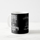 Kaffeepause – Große Ideen – Schwarz Kaffeetasse (Vorderseite Links)
