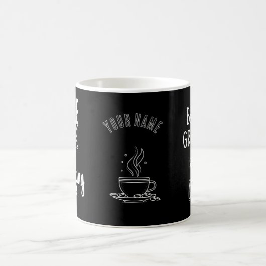 Kaffeepause – Große Ideen – Schwarz Kaffeetasse (Mittel)