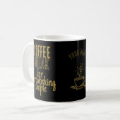 Kaffeepause – Große Ideen – Schwarzes Gold Kaffeetasse (Vorderseite Links)