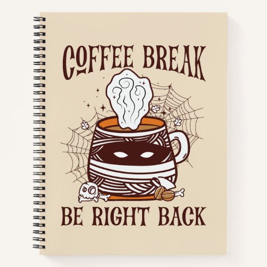 Kaffeepause - Halloween-Thema Notizblock (Vorderseite)
