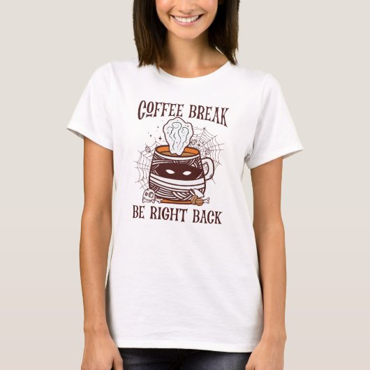 Kaffeepause - Halloween-Thema T-Shirt (Vorderseite)