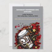 Kaffeepause - kühl & spielerisch zum Geburtstag Einladung (Rückseite)