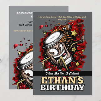 Kaffeepause - kühl & spielerisch zum Geburtstag Einladung