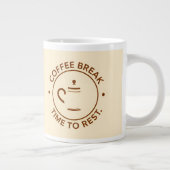 Kaffeepause-Logo auf Beige Hintergrund Jumbo-Tasse (Rechts)