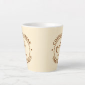 Kaffeepause-Logo auf Beige Hintergrund Milchtasse (Vorderseite)