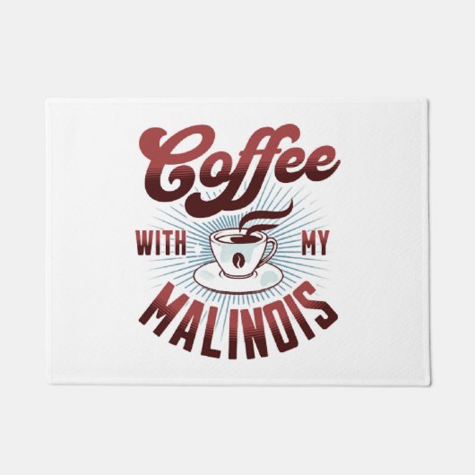 Kaffeepause mit belgianischen Malinois, lustig Fußmatte (Vorderseite)