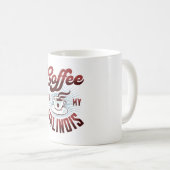 Kaffeepause mit belgianischen Malinois, lustig Kaffeetasse (VorderseiteRechts)
