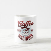 Kaffeepause mit belgianischen Malinois, lustig Kaffeetasse (Mittel)