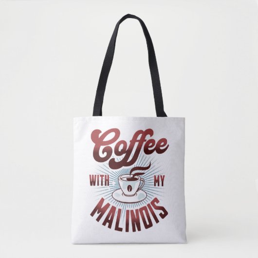 Kaffeepause mit belgianischen Malinois, lustig Tasche (Vorderseite)