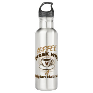 Kaffeepause mit einem belgischen Malinois Edelstahlflasche