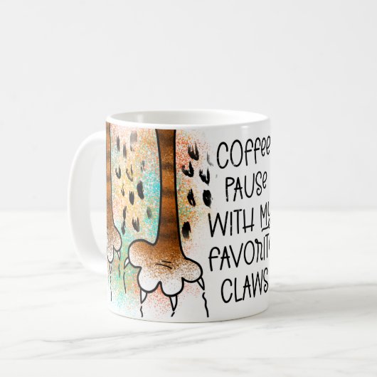 Kaffeepause mit meinen Lieblings-Klauen Kaffeetasse (Vorderseite Links)