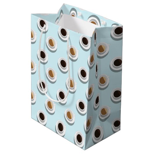 Kaffeepause. Mittlere Geschenktüte (Rückseite Schrägansicht)