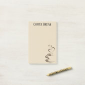 Kaffeepause nach dem IT-System Post-it Klebezettel (Auf Schreibtisch)