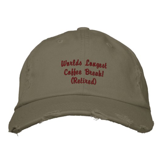 Kaffeepause - Neues Retiree-Geschenk Bestickte Baseballkappe (Vorderseite)