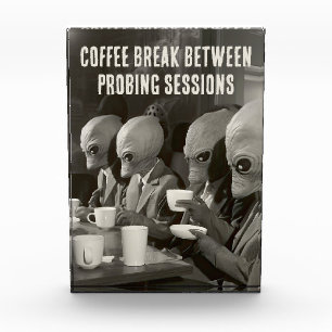 Kaffeepause Pause von Alien Entführungen Fotoblock
