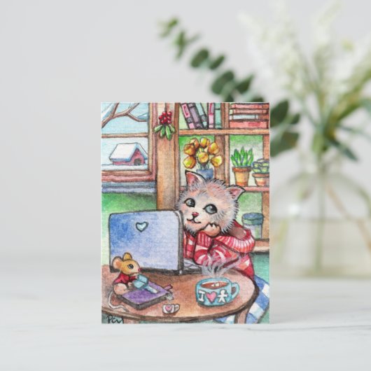 Kaffeepause Postkarte (Stehend Vorderseite)