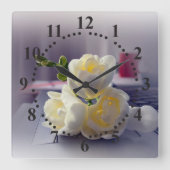 Kaffeepause Quadratische Wanduhr (Vorderseite)