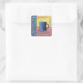 Kaffeepause Quadratischer Aufkleber (Tasche)