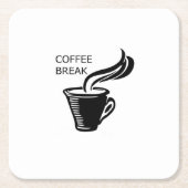 Kaffeepause Rechteckiger Pappuntersetzer (Vorderseite)