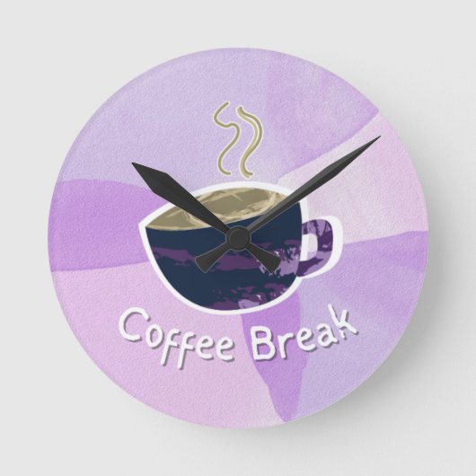 Kaffeepause Runde Wanduhr (Vorderseite)