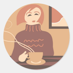 Kaffeepause Runder Aufkleber