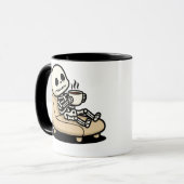 Kaffeepause – Sensenmann Dark Humor Kaffee Tasse (Vorderseite Links)