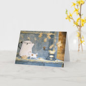 Kaffeepause-Stillleben-Raum-Gruß-Karte Karte (Gelbe Blume)