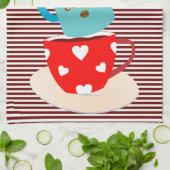 Kaffeepause-Streifen Handtuch (Gefaltet)