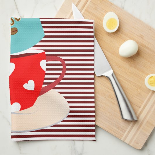 Kaffeepause-Streifen Handtuch (Viertel Falte)