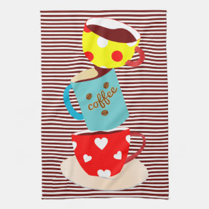 Kaffeepause-Streifen Handtuch
