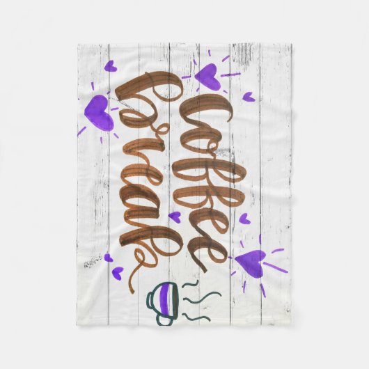 Kaffeepause Typografie Fleecedecke (Vorderseite)