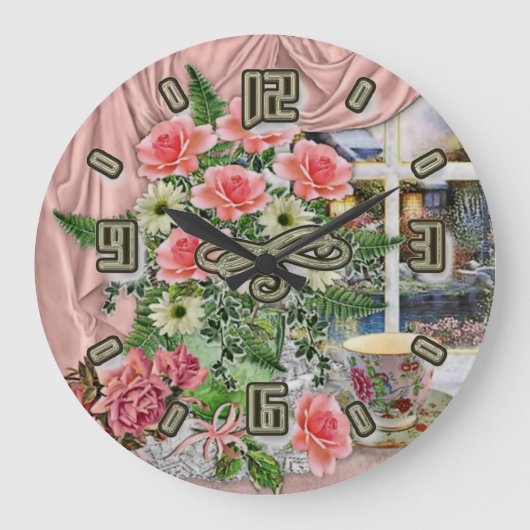 Kaffeepause-Uhr Große Wanduhr (Vorderseite)