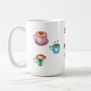 KAFFEEPAUSE WEISS MEHRFARBIG 0,44L KERAMIK-TASSE S KAFFEETASSE