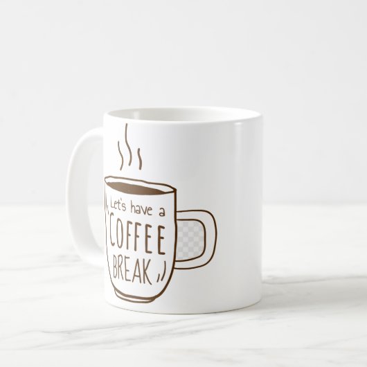 Kaffeepause Wort doodle Abbildung Kaffeetasse (Vorderseite Links)