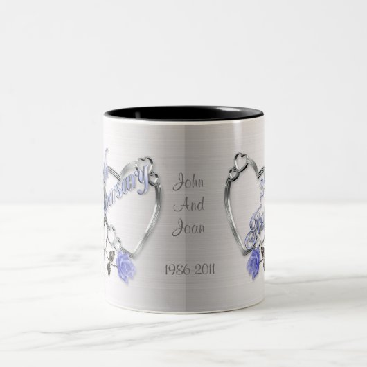 Kaffeepause zum 25. Jubiläum Zweifarbige Tasse (Mittel)