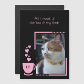 Kaffeepferde Foto schwarz rosa Magnetkarte Magneteinladung (Vorne/Hinten)