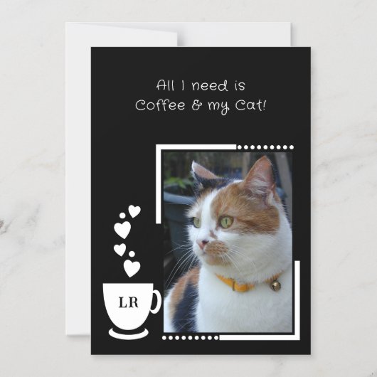 Kaffeepferde Foto Schwarz-weiße Magnetkarte Magneteinladung (Vorderseite)