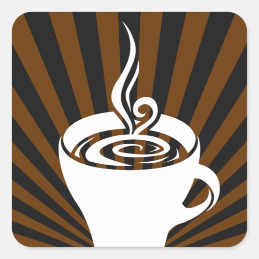 Kaffeepflanzen Quadratischer Aufkleber (Vorderseite)
